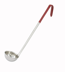Winco Ladle, S/S, One-Piece, 2 oz, Red Hdl