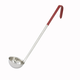 Winco Ladle, S/S, One-Piece, 2 oz, Red Hdl