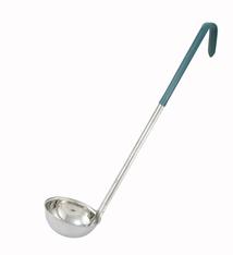 Winco Ladle, S/S, Green Handle, 4 oz