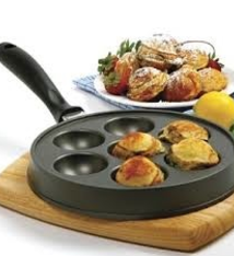 Norpro Aebleskiver (Filled Pancake) Pan, 9" x 2-3/4" Deep
