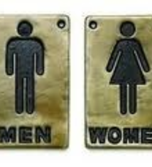 Tablecraft Sign, "MEN/WOMEN", 4" x  6"