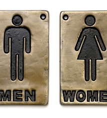 Tablecraft Antique Bronze "WOMEN" Restroom Sign, 4" x 6"