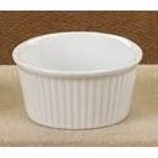 CAC Ramekin, Fluted, Porcelain, 3 oz, White (4 Doz)