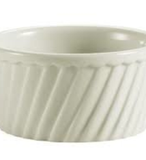 CAC Souffle Bowl, Porcelain, Fluted, Bone, 8 oz, (3 Doz)