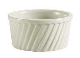 CAC Souffle Bowl, Porcelain, Fluted, Bone, 8 oz, (3 Doz)