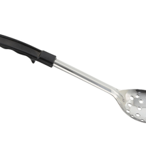 Winco Basting Spoon, S/S, Perf, Black Handle, Stop Hook, 11"
