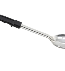 Winco Basting Spoon, S/S, Slotted, Black Handle, 13"