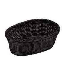 Tablecraft Ridal Oval Basket, Black, 9-1/4" x 6-1/4" x 3-1/4"