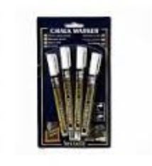 American Metalcraft Chalk Markers, White mini tip,  4/pack