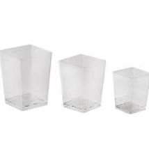 Paderno Disposable Glasses, Square, 3.4 oz, 100/pack