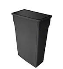 Thunder Group Trash Can, Rectangular, 23 Gal, Black