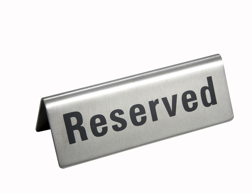 Winco Sign, "Reserved", 4-3/4" x 1-3/4"