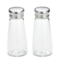 Tablecraft Salt & Pepper Shakers, Stainless Steel Top - 3 oz