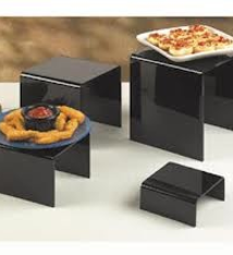 American Metalcraft Acrylic Riser Set, Black, Set of 4