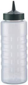 Vollrath Squeeze Bottle, Wide Mouth, 16oz, Clear w/Green Cap