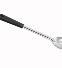 Winco Basting Spoon, S/S, Solid, Black Handle, 11"