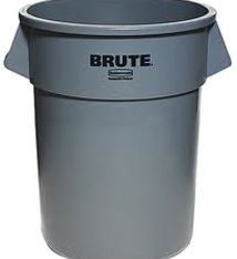 Rubbermaid Trash Container, 55 Gallon, Gray