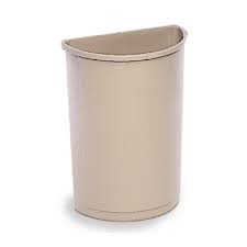 Rubbermaid Trash Container, Half Round, 21 Gallon