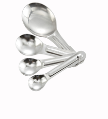 Winco Measuring Spoon Set, S/S, Lt Wt, 4 Pcs