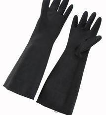 Winco Gloves, Latex, Natural, 18", Black