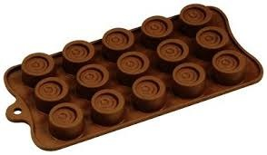 Fat Daddio's Silicone Chocolate & Candy Mold, Swirled Cylinder, 8-1/4" x 4-1/8"