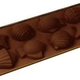 Fat Daddio's Silicone Chocolate & Candy Mold, "Shells", 8-1/4" x 4-1/8"
