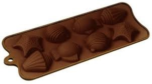 Fat Daddio's Silicone Chocolate & Candy Mold, "Shells", 8-1/4" x 4-1/8"