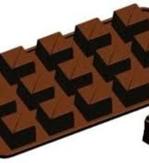 Fat Daddio's Silicone Chocolate & Candy Mold, "Tiered Square", 8-1/4" x 4-1/8"
