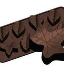 Fat Daddio's *Disc* Silicone Chocolate & Candy Mold, "Fall Leaves", 8-1/4" x 4-1/8"