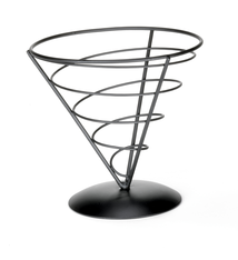 Tablecraft Appetizer Cone, Black, 7" x 7"