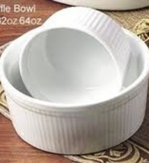 CAC Souffle Bowl, Fluted, Porcelain, 12 oz, White (1 Doz)