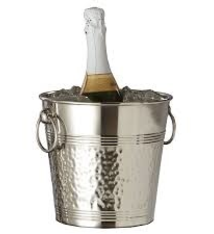 American Metalcraft Wine Bucket, Brass, Hammered FInish, 7-1/2" x 8-1/2"
