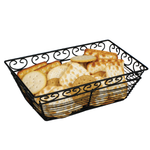 Winco Bread/Fruit Basket, Rectangular, Black