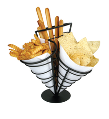 Winco French Fries Holder, Wire, 3 Cone