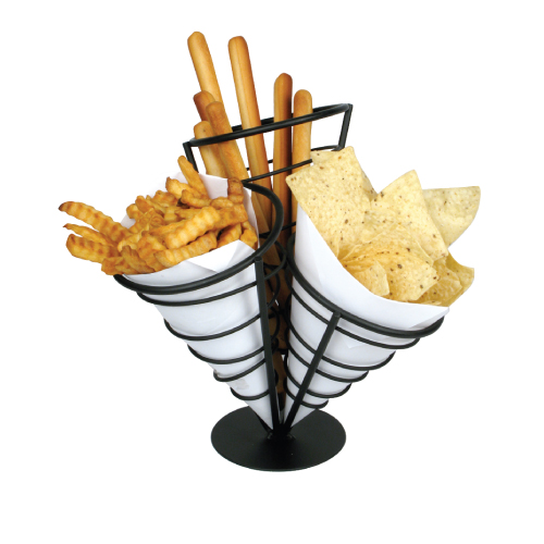 Winco French Fries Holder, Wire, 3 Cone