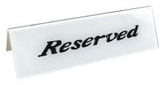 American Metalcraft Sign, "Reserved", 2" H x 6" W