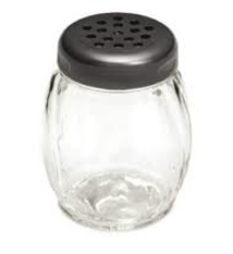 Tablecraft Plastic Shaker, Perforated Plastic Top, Black, 6 oz.