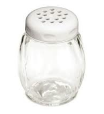 Tablecraft Swirl Plastic Shaker, Perforated Plastic Top, White, 6 oz