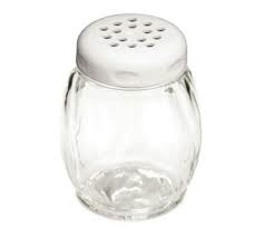 Tablecraft Swirl Plastic Shaker, Perforated Plastic Top, White, 6 oz