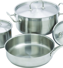 Winco Cookware Set, S/S, Premium, 7 Pcs