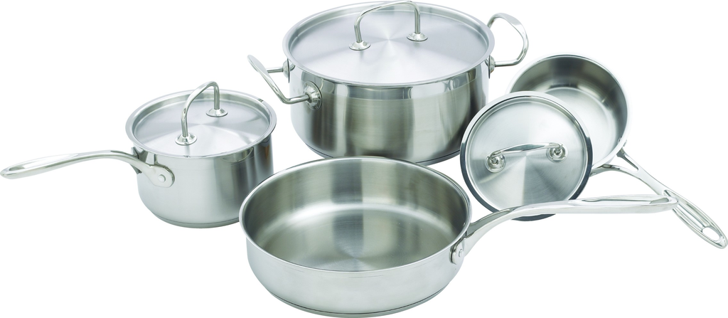 Winco Cookware Set, S/S, Premium, 7 Pcs