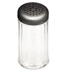 Tablecraft Polycarbonate Shaker, Perforated Plastic Top, Black, 12 oz