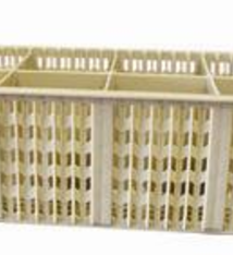 Winco Cutlery Basket, w/Handle, 8 Compartments, 17" x 8" x 6" High