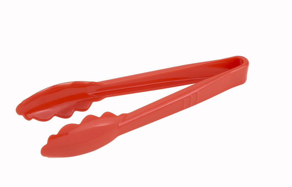 Winco Utility Tong, Plastic, Red, 9 - Chef City Restaurant Supply