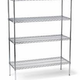 Thunder Group Wire Shelving Set, (4) 18" x 36" shelves and (4) 74" Posts, Chrome Plated