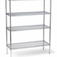 Thunder Group Wire Shelving Set, (4) 18" x 60" shelves and (4) 74" Posts, Chrome Plated