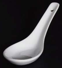 CAC Soup Spoon, ACCESSORIES, Ceramic, White, 5-1/2” (6 Doz)