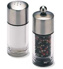 Olde Thompson Salt Shaker and Pepper Mill Set, "Biscayne", Acrylic