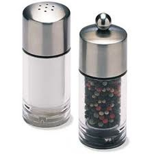 Olde Thompson Salt Shaker and Pepper Mill Set, "Biscayne", Acrylic
