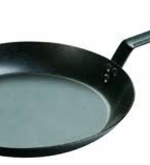 Lodge Skillet, Steel w/Orange silicone handle, Seasoned, 12" (3)